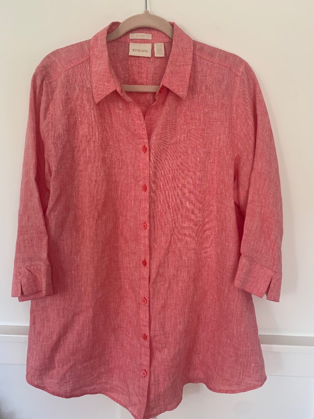 New Attractive Pink Chico’s Linen Blouse